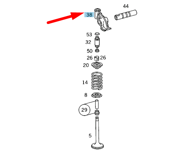 new mercedes-benz sl r129 rocker arm a1030501033 original