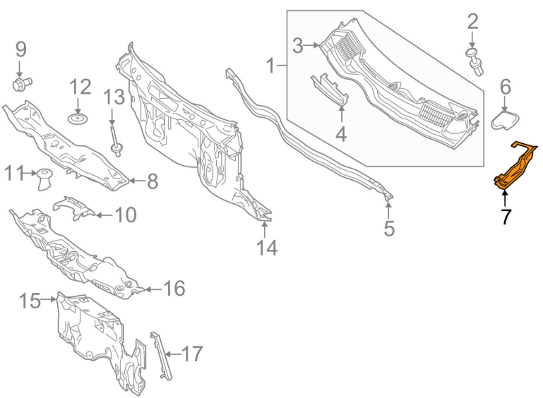 NEW MERCEDES BENZ VITO W447 COWL END RIGHT COVER A44788426749051 ORIGINAL