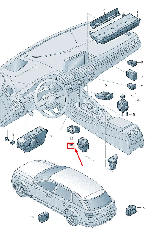 NEW AUDI A5 SPORTBACK F5 HANDBRAKE BUTTON RHD 8W2927225D