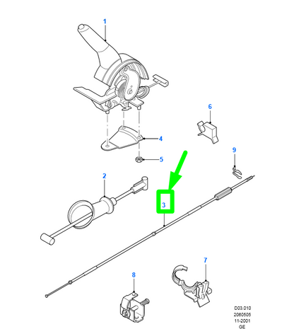 new ford mondeo estate mk3 parking brake rear cable assy 1447432 original