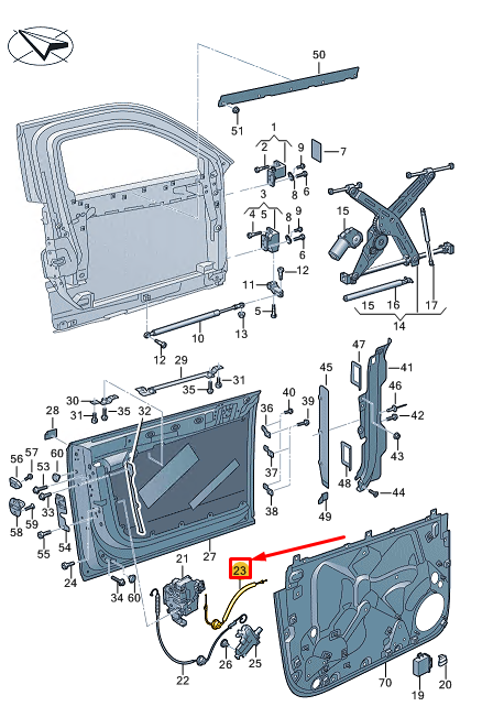 new audi a8 d5 front door lock cable 4n6837085 original