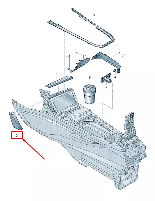 NEW AUDI E-TRON GEN LEFT CONSOLE TRIM PANEL RHD 4KR8633375FQ