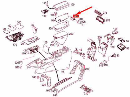 NEW MERCEDES-BENZ M W164 PIGEONHOLE INTERIOR LIGHT A2088206501 ORIGINAL