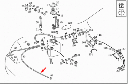 NEW MB SL R129 FRONT LEFT WINDSHIELD WASHER SPRAY NOZZLE A12986001477007