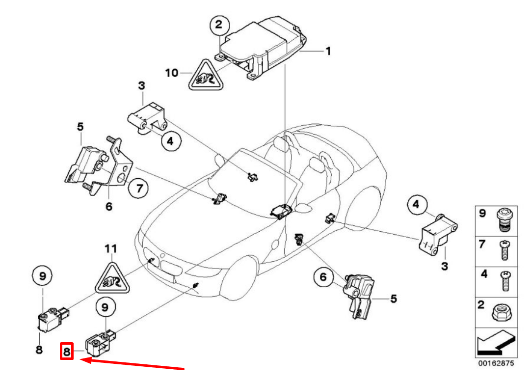 new bmw 5 e60 accelerating sensor 6964608 65776964608 original