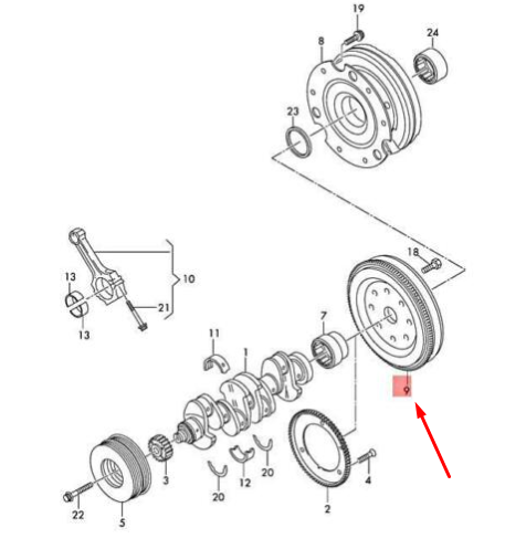 new volkswagen golf 5g mk7 flywheel 06j105266at original