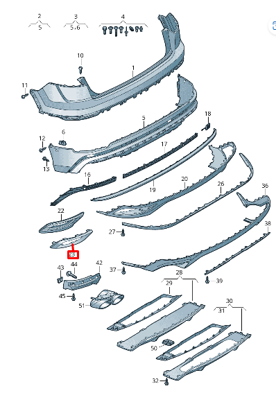 NEW AUDI Q8 4MN REAR RIGHT BUMPER TRIM 4M8807514A1RR ORIGINAL