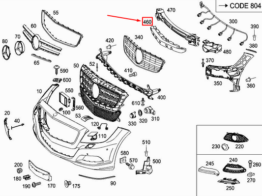 new mercedes-benz cls c218 front bumper impact absorber a2188852037 original