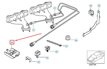 NEW BMW 5 E39 LAMBDA PROBE OXYGEN SENSOR BRACKET 12521702965 ORIGINAL