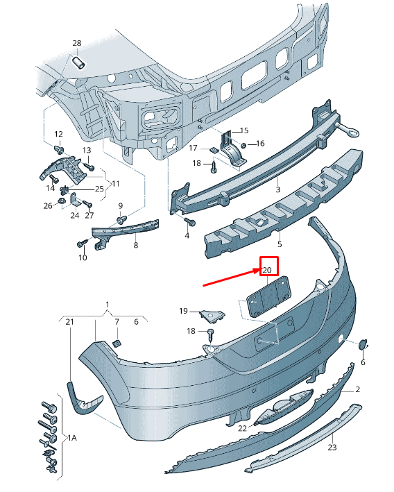NEW AUDI TT 8J REAR LICENSE PLATE HOLDER 8J0827113 9B9 8J08271139B9 ORIGINAL