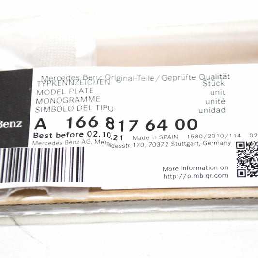 NEW MB GLE W166 REAR TRUNK BOOTLID EMBLEM BADGE A1668176400