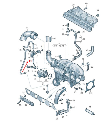NEW VW TRANSPORTER VI T6 SOLENOID VALVE HOSE 06J145718P