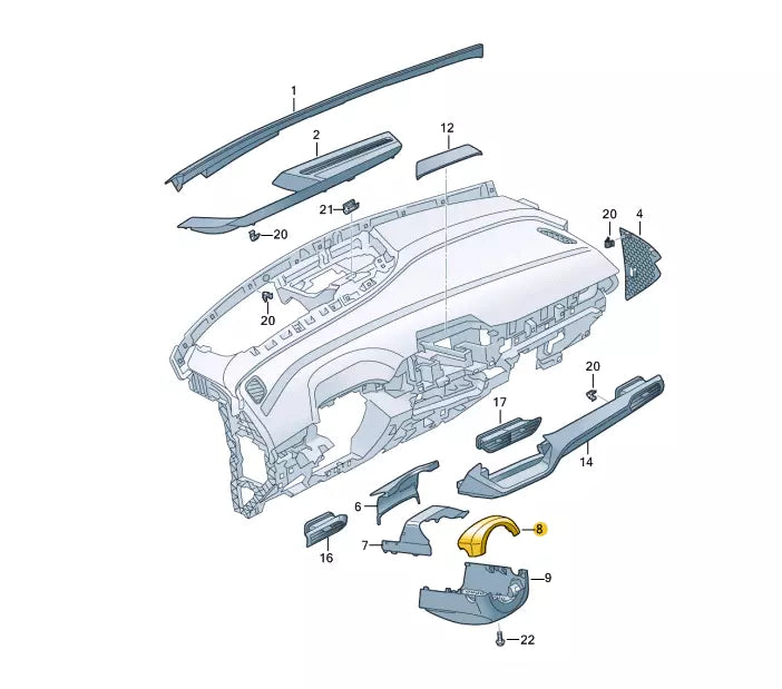 NEW VOLKSWAGEN ID.4 E21 STEERING MECHANISM UPPER TRIM 10A8585174PK ORIGINAL