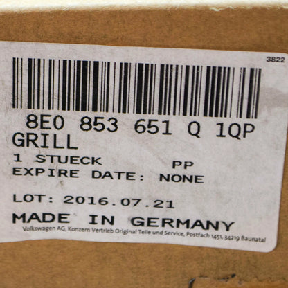 NEW AUDI A4 B7 FRONT BUMPER RADIATOR GRILLE 8E0853651Q1QP