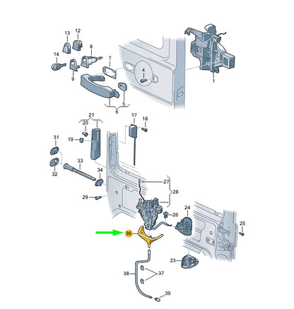 NEW VW TRANSPORTER T5 SLIDING DOOR RIGHT LOCK WATER DEFLECTOR 7H0843354 ORIGINAL