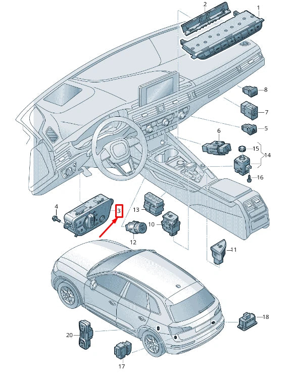 NEW AUDI A5 SPORTBACK F5 HEADLIGHT SWITCH CONTROL UNIT 4M0941531AN5PR ORIGINAL