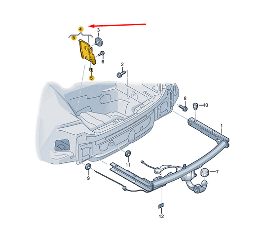 new audi a6 c7 tow hitch eft inner release lever 4g5813685a original