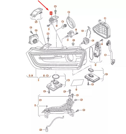 NEW AUDI Q3 8U RIGHT OUTER HEADLIGHT BRACKET 8U0941122 ORIGINAL