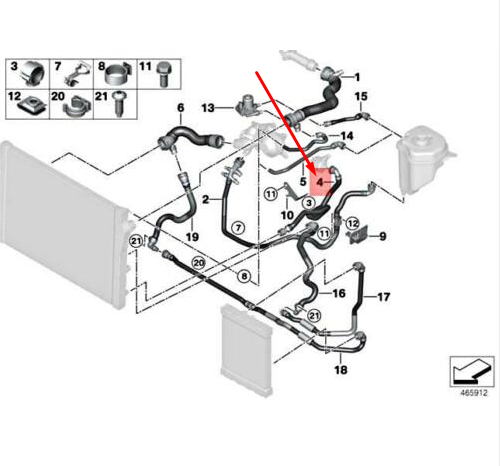 new bmw x5 f15 radiator hose 17128514221 8514221 original