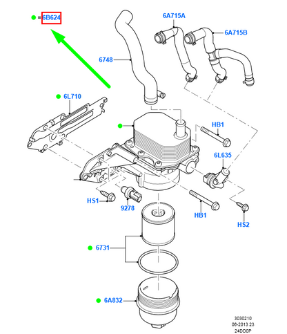 new ford transit mk3 oil cooler adaptor 1211772 yc1q-6b624-ak original