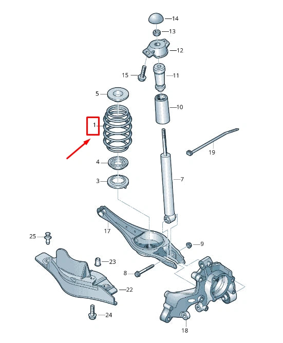 NEW VW T-ROC A1 REAR COIL SPRING 3Q0511115BS
