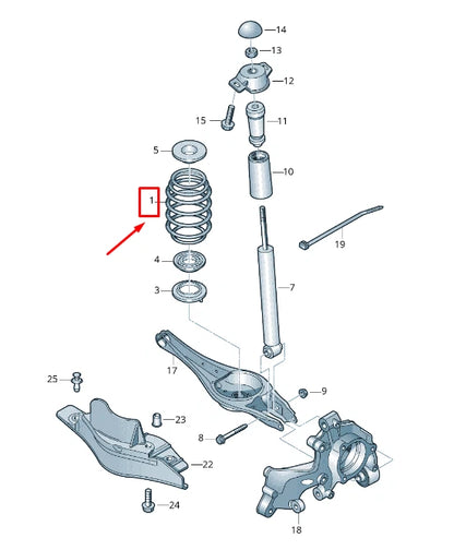 NEW VW T-ROC A1 REAR COIL SPRING 3Q0511115BS