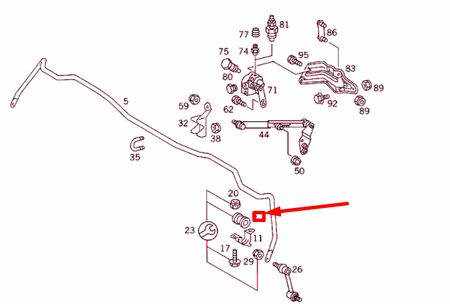 NEW MB S W140 REAR TORSION BAR TO FRAME RUBBER MOUNTING A1403261781 ORIGINAL