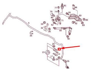 NEW MB S W140 REAR TORSION BAR TO FRAME RUBBER MOUNTING A1403261781 ORIGINAL