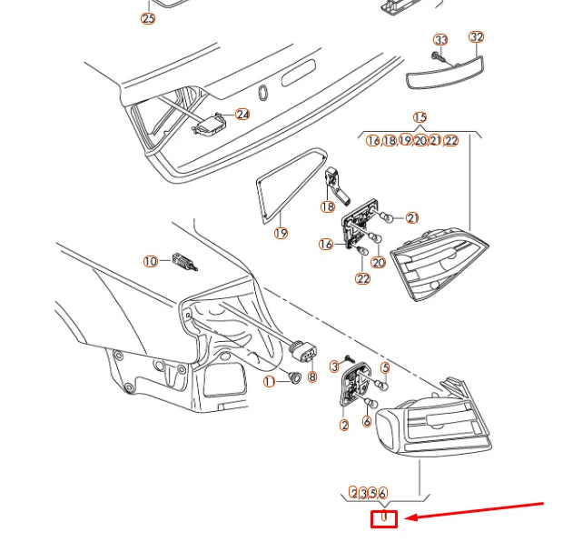 NEW AUDI A4 B8 REAR RIGHT OUTER TAILLIGHT 8K5945096E ORIGINAL