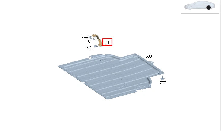 NEW MB EQS V297 RIGHT ENGINE COMPARTMENT LINIG BRACKET A2975242200 ORIGINAL