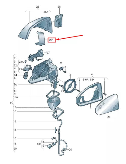 NEW AUDI Q7 4M FRONT RIGHT DOOR MIRROR COVER BRACKET 4M0857572