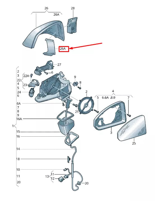 NEW AUDI Q7 4M FRONT RIGHT DOOR MIRROR COVER BRACKET 4M0857572