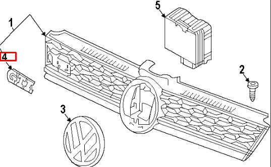 NEW VW GOLF MK7 GTI FRONT BUMPER RADIATOR GRILL EMBLEM 5G0853679AF DPJ ORIGINAL