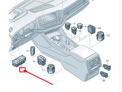 NEW VW TOUAREG CR MK3 LIGHT BUTTON MODEL PANEL 761941633WHS ORIGINAL