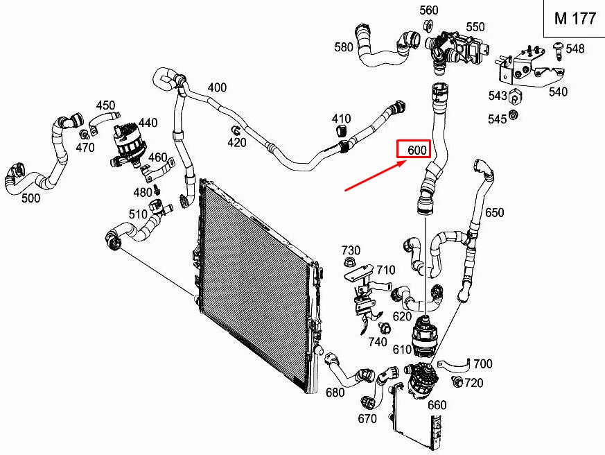 NEW MERCEDES-BENZ E W213 ENGINE COOLANT HOSE A2135018600 ORIGINAL