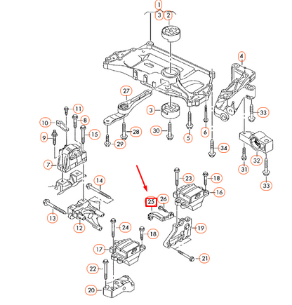 NEW AUDI A3 8P GEARBOX MOUNT SUPPORT 1K0199359E ORIGINAL