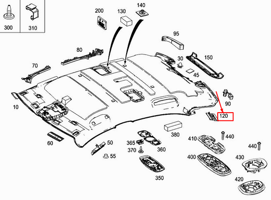 new mercedes-benz s w222 left roof absorber a2226921560 original