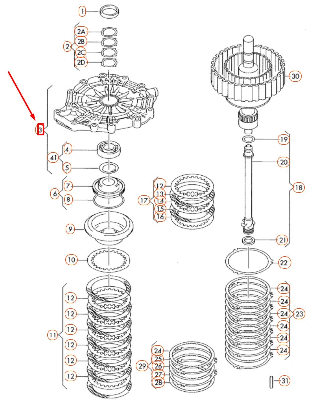 NEW AUDI A4 B7 PRESSURE PISTON COVER 01J323257A ORIGINAL