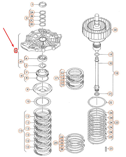 NEW AUDI A4 B7 PRESSURE PISTON COVER 01J323257A ORIGINAL