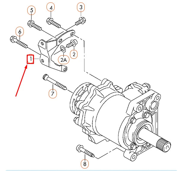 NEW AUDI A3 8P TRANSMISSION CARRIER BRACKET 02M409905R