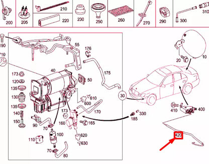 NEW MERCEDES-BENZ E W211 DISTRIBUTOR TO REAR AXLE LEFT LINE A2113200853 ORIGINAL