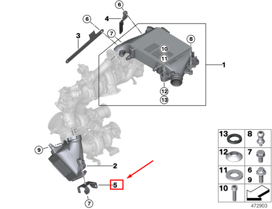 new bmw x5 g05 m50dx turbocharger support 11658579198 original