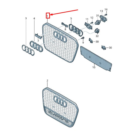 NEW AUDI A6 AVANT C7 FRONT RADIATOR GRILLE 4G0853651G T94 4G0853651GT94 ORIGINAL