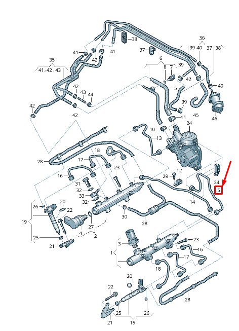 NEW AUDI A4 AVANT B8 FUEL LINE 059130309CC ORIGINAL