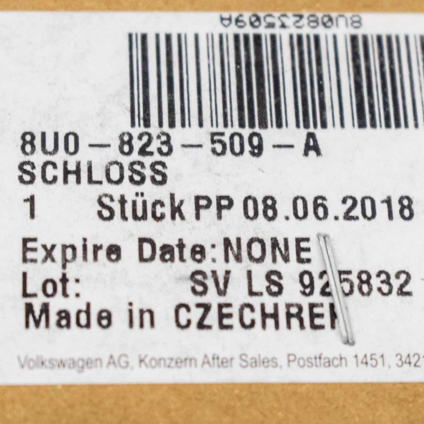 NEW AUDI Q3 8U HOOD BONNET LOCK LATCH 8U0823509A ORIGINAL