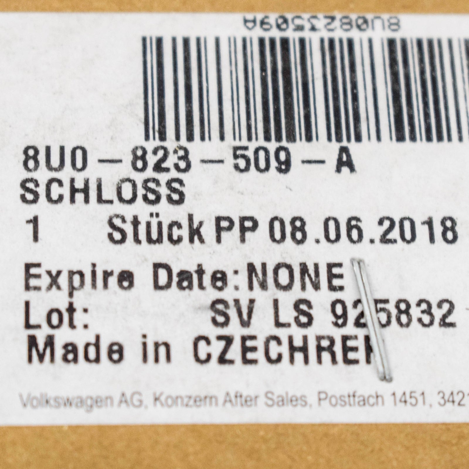 NEW AUDI Q3 8U HOOD BONNET LOCK LATCH 8U0823509A ORIGINAL