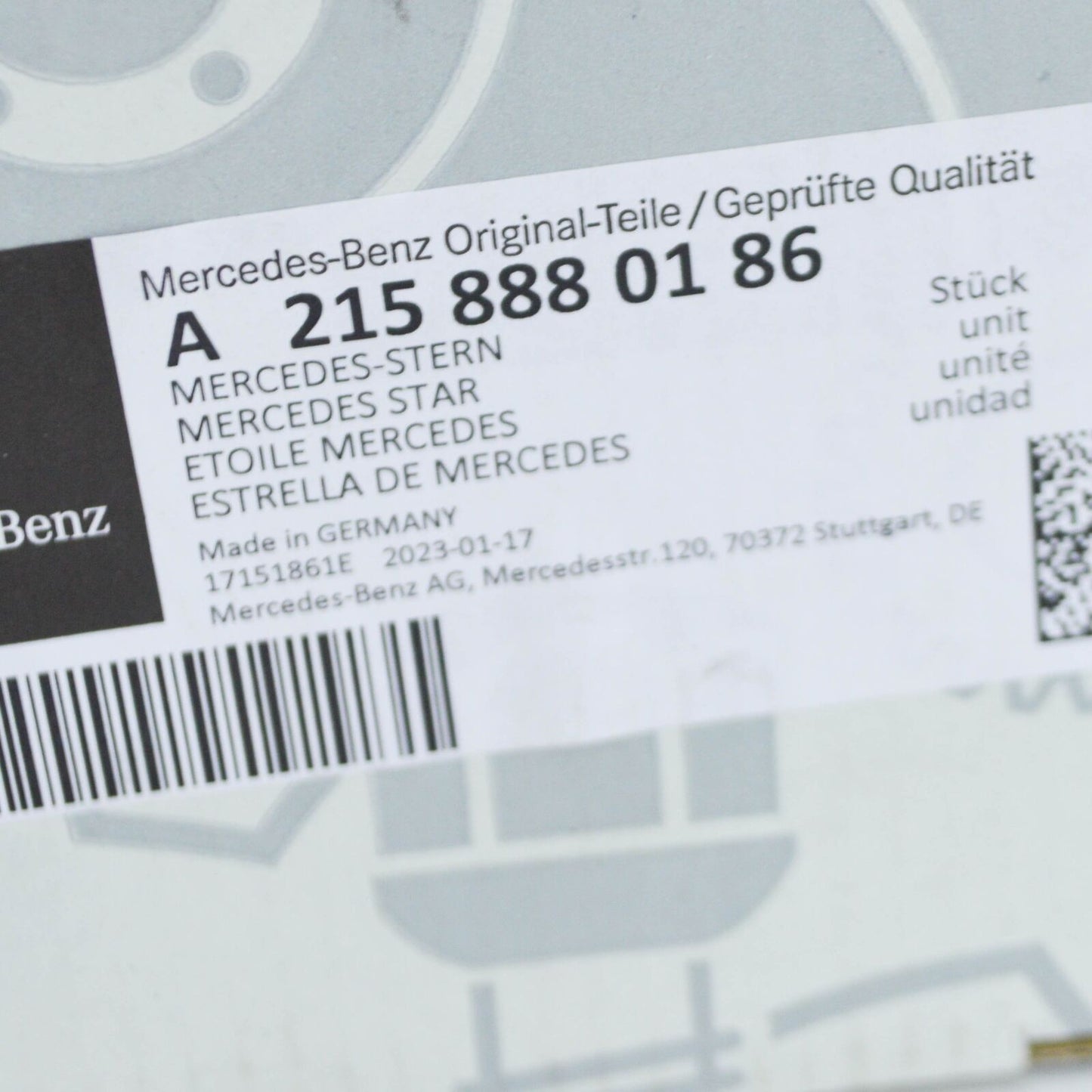 NEW MERCEDES-BENZ CL C215 SILVER RADIATOR GRILLE STAR BADGE EMBLEM A2158880186