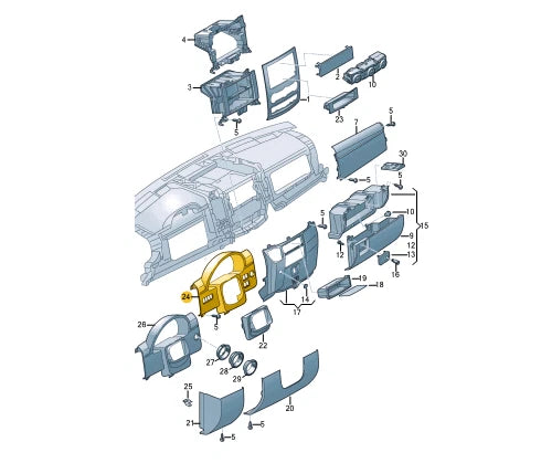 NEW VOLKSWAGEN CRAFTER 2E INSTRUMENT HOUSING COVER TRIM RHD 2E2857503 ORIGINAL