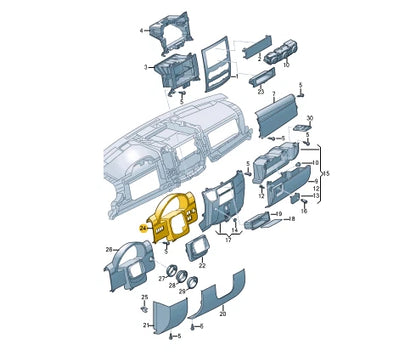 NEW VOLKSWAGEN CRAFTER 2E INSTRUMENT HOUSING COVER TRIM RHD 2E2857503 ORIGINAL