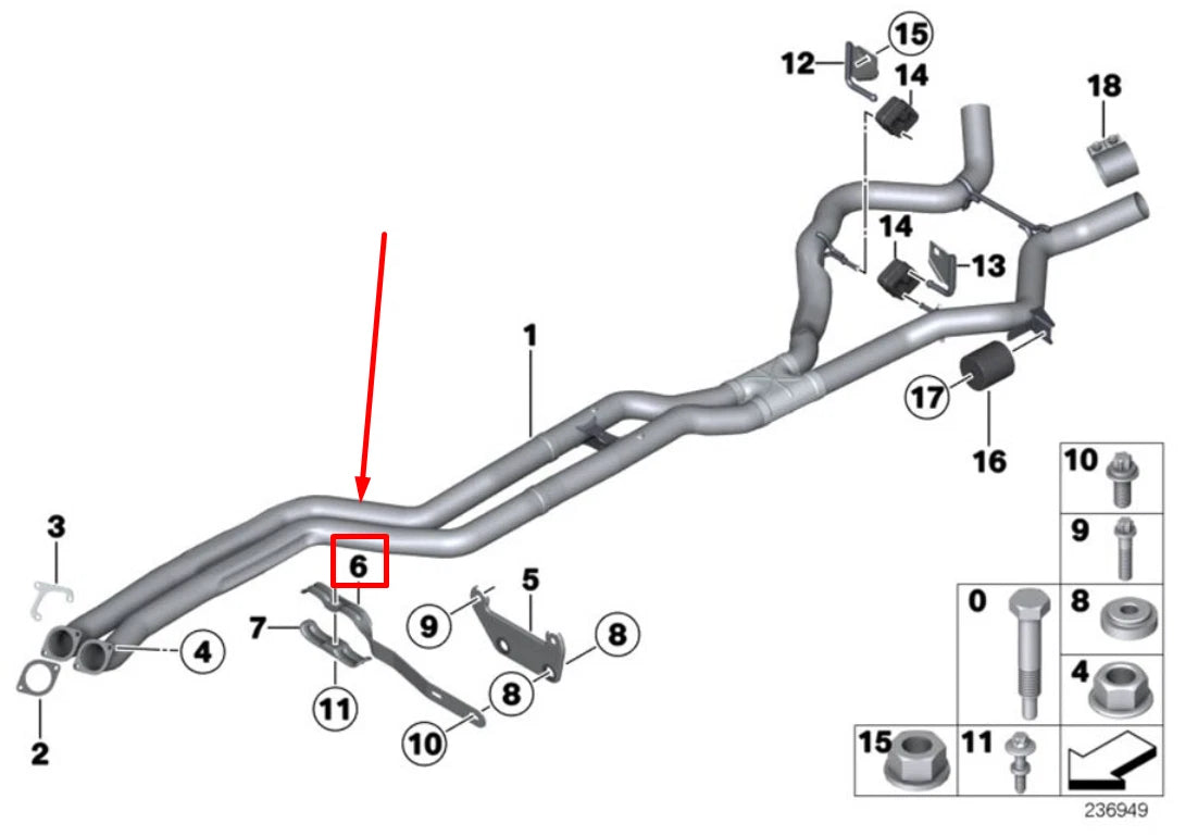 NEW BMW 3 COUPE E92 FRONT PIPE BRACKET 18207553606 7553606 ORIGINAL